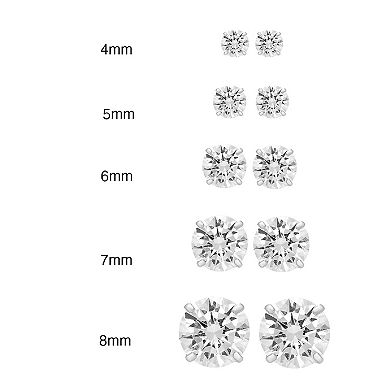 Theia Sky 14k White Gold Cubic Zirconia Stud Earrings