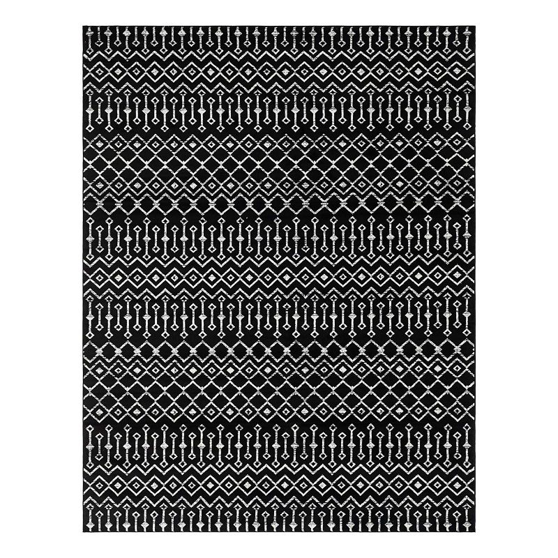 Unique Loom Mamounia Moroccan Trellis Rug, Black, 11X16.5Ft