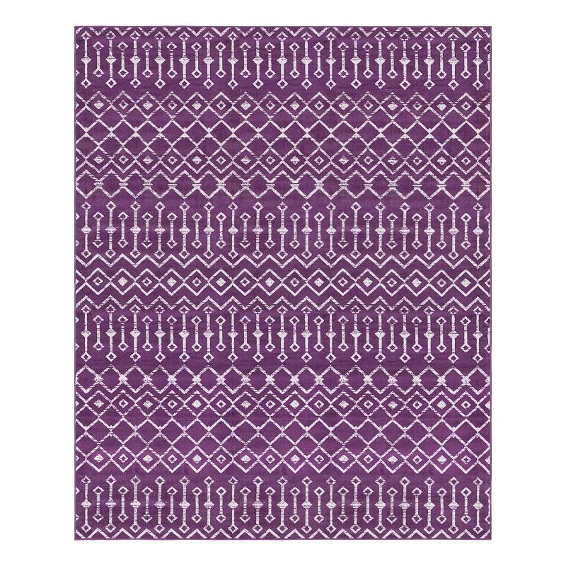 Unique Loom Mamounia Moroccan Trellis Rug, Purple, 10X13 Ft