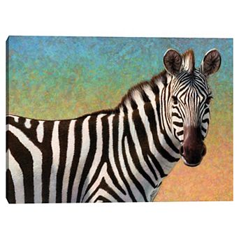 Masterpiece Portrait of a Zebra by James Johnson Canvas Art