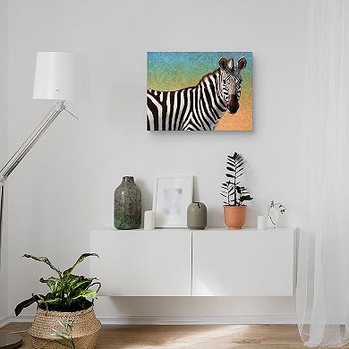 Masterpiece Portrait of a Zebra by James Johnson Canvas Art