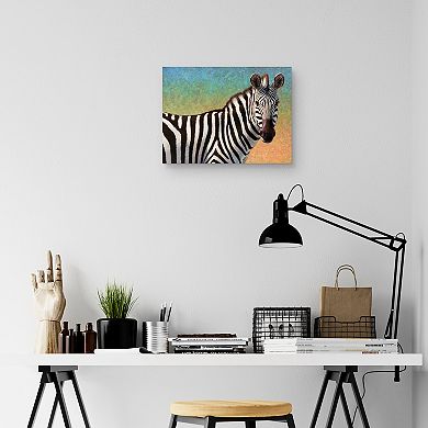 Masterpiece Portrait of a Zebra by James Johnson Canvas Art