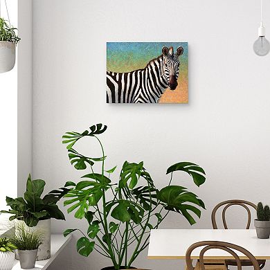 Masterpiece Portrait of a Zebra by James Johnson Canvas Art