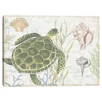 Masterpiece Shoreline Turtle by Susan Winget Canvas Art