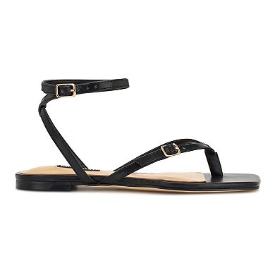 Nine West Women's Nelson Ankle Wrap Flat Sandals