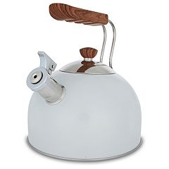 Brentwood 1.7L Tempered Glass Tea Kettle in White 