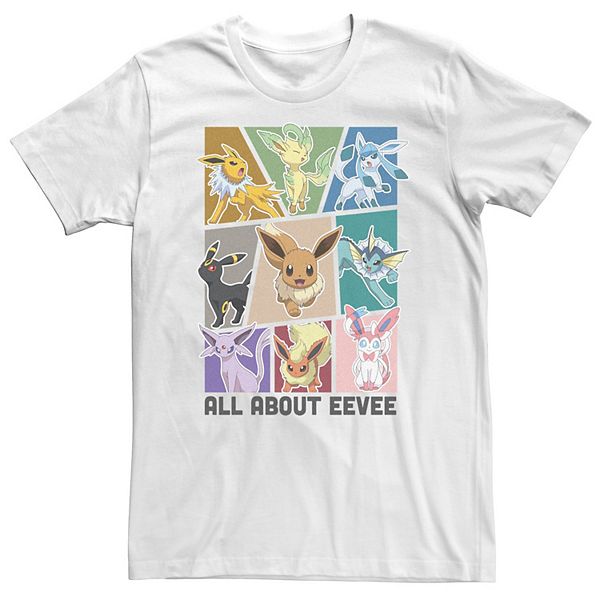 Licensed Character Big & Tall Pokemon All About Eevee Evolutions Tee, Men's, Size: 4XL, White