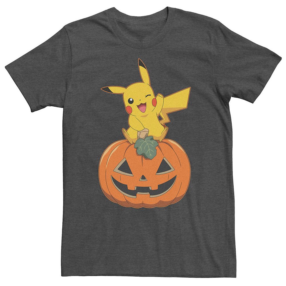 Big & Tall Pokemon Pikachu Sitting On Pumpkin Tee