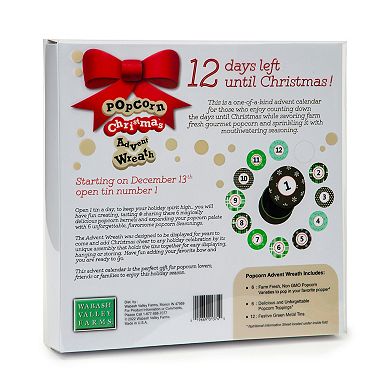 Wabash Valley Farms 12 Days of Popcorn Whirley-Pop Wreath Advent Set