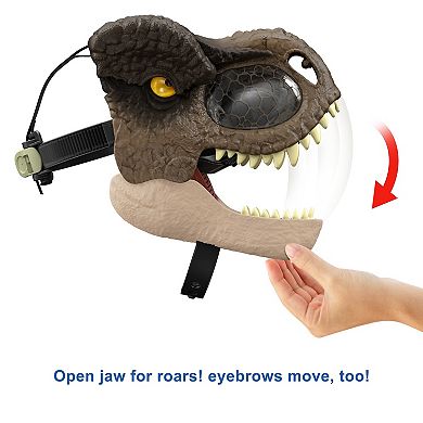 Mattel Jurassic World Dominion Dinosaur Mask Tyrannosaurus Rex Chomp N Roar Costume Play