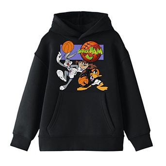 Boys 8-20 Space Jam Bugs, Taz and Daffy Playing Basketball Hoodie