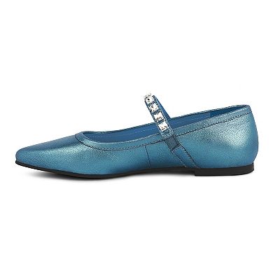 Rag & Co Alverno Women's Leather Mary Jane Flats