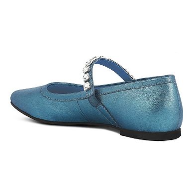 Rag & Co Alverno Women's Leather Mary Jane Flats