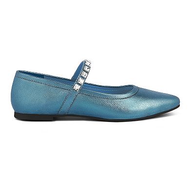 Rag & Co Alverno Women's Leather Mary Jane Flats