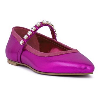 Rag & Co Alverno Women's Leather Mary Jane Flats