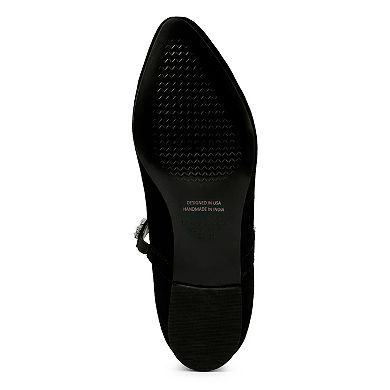 Rag & Co Assisi Women's Suede Mary Jane Ballet Flats