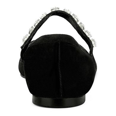 Rag & Co Assisi Women's Suede Mary Jane Ballet Flats