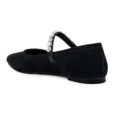 Rag & Co Assisi Women's Suede Mary Jane Ballet Flats