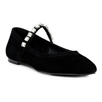 Rag & Co Assisi Women's Suede Mary Jane Ballet Flats