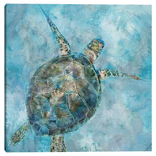 Master Piece Sea Turtle Blues by Studio Arts Canvas Print