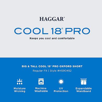 Big & Tall Haggar® Cool 18® Pro Gabardine Flat Front Shorts