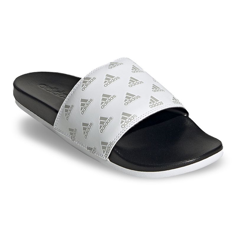 adidas Adilette Comfort Mens Graphic Slide Sandals, Size: 10, White