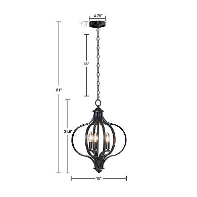 Hampton Hill Nava 3-Light Candle Lantern Chandelier