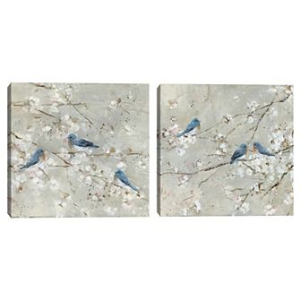 Masterpiece Bluebird Melody I & Bluebird Melody II by Sally Swatland Canvas Prints