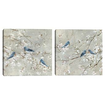 Masterpiece Bluebird Melody I & Bluebird Melody II by Sally Swatland Canvas Prints