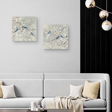 Masterpiece Bluebird Melody I & Bluebird Melody II by Sally Swatland Canvas Prints