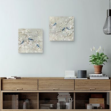 Masterpiece Bluebird Melody I & Bluebird Melody II by Sally Swatland Canvas Prints