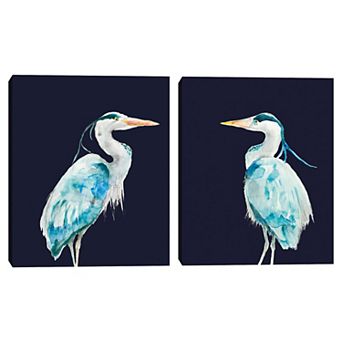 Masterpiece Shorebird on Blue I & Shorebird on Blue II by Patti Mann Canvas Prints