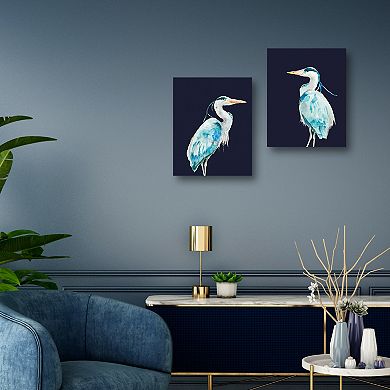 Masterpiece Shorebird on Blue I & Shorebird on Blue II by Patti Mann Canvas Prints