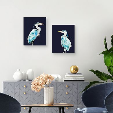 Masterpiece Shorebird on Blue I & Shorebird on Blue II by Patti Mann Canvas Prints