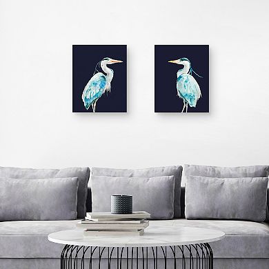 Masterpiece Shorebird on Blue I & Shorebird on Blue II by Patti Mann Canvas Prints
