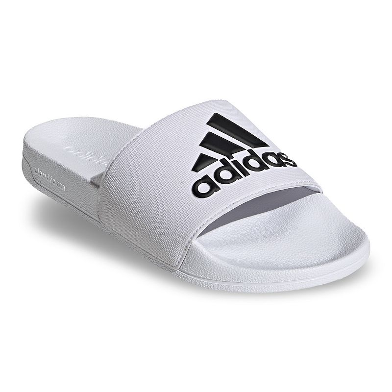 adidas Adilette Mens Shower Slide Sandals, Size: 7, White