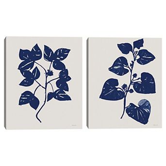 Masterpiece Indigo Botanical I & Indigo Botanical II by Stellar Design Studio Canvas Prints