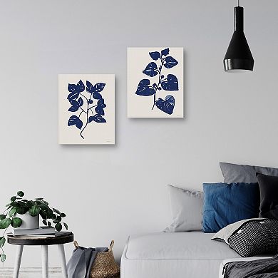 Masterpiece Indigo Botanical I & Indigo Botanical II by Stellar Design Studio Canvas Prints