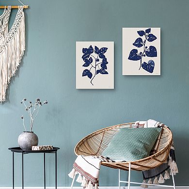 Masterpiece Indigo Botanical I & Indigo Botanical II by Stellar Design Studio Canvas Prints