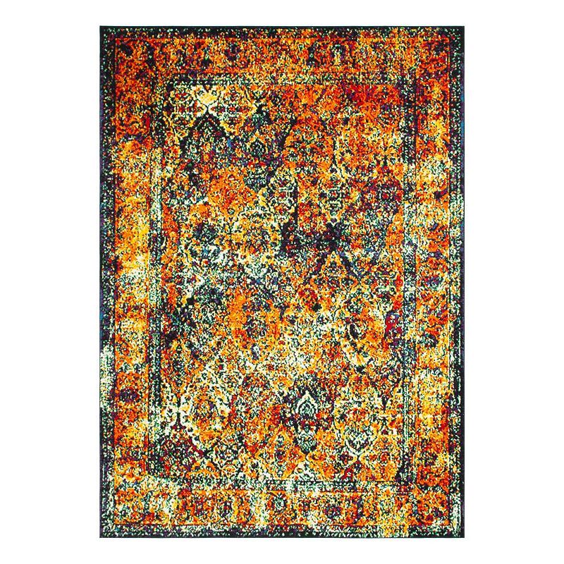 Unique Loom Basilica Rosso Rug, Orange, 8Ft Rnd