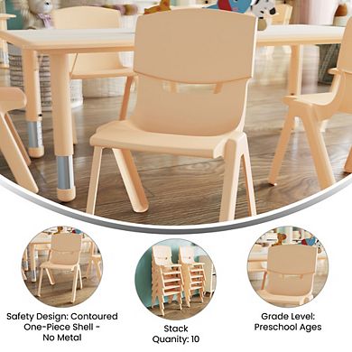 Emma and Oliver 10 Pack Plastic Stackable School Chair with 12" Seat Height - Preschool Chair