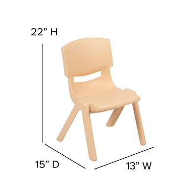 Emma and Oliver 10 Pack Plastic Stackable School Chair with 12" Seat Height - Preschool Chair