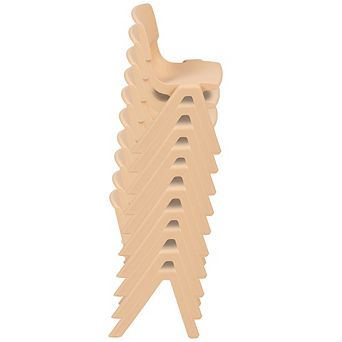 Emma and Oliver 10 Pack Plastic Stackable School Chair with 12" Seat Height - Preschool Chair