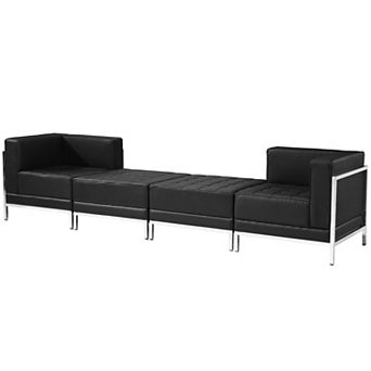 Emma and Oliver Black LeatherSoft 4 pc Chair & Ottoman Set