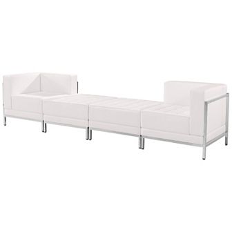 Emma and Oliver Black LeatherSoft 4 pc Chair & Ottoman Set
