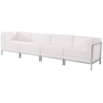 Emma and Oliver White LeatherSoft 4 pc Lounge Set