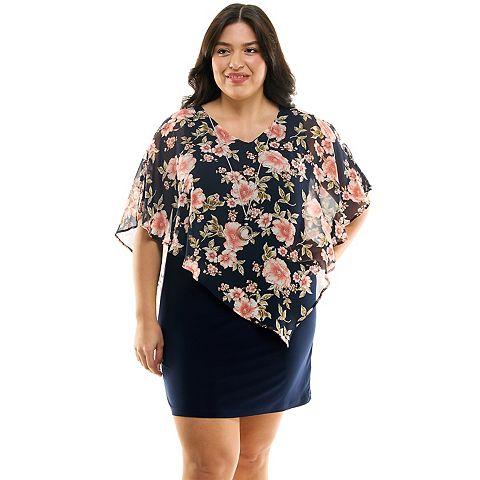 Женские платья Luxology Plus Size Luxology Asymmetrical Cold Shoulder Poncho Dress