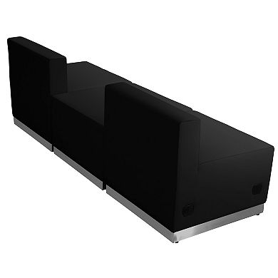 Emma and Oliver Black LeatherSoft Reception Configuration, 3 Pieces
