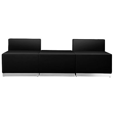Emma and Oliver Black LeatherSoft Reception Configuration, 3 Pieces