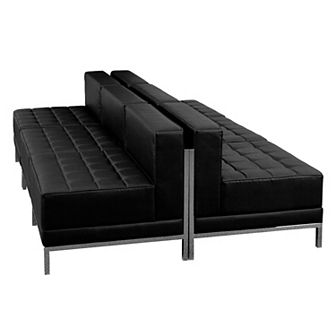 Emma and Oliver Black LeatherSoft Lounge Set, 6 pc